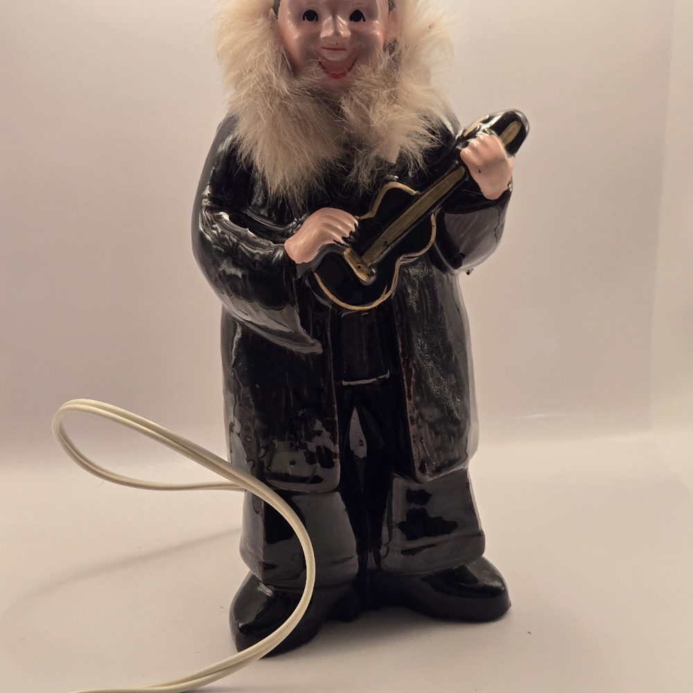 Rare Vintage Enesco Japan Lighted Pub Skidoo Sign Ceramic Lamp Post Musician - Picture 7 of 16